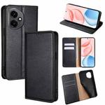 For Honor 400 Global 156.5mm Gloss Oil Solid Color Magnetic Leather Phone Case(Black)