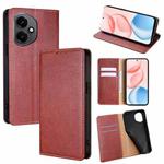 For Honor 400 Global 156.5mm Gloss Oil Solid Color Magnetic Leather Phone Case(Brown)