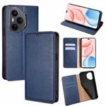 For Honor 400 Pro Global 160.8mm Gloss Oil Solid Color Magnetic Leather Phone Case(Blue)