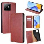 For Honor X60 GT 5G Gloss Oil Solid Color Magnetic Leather Phone Case(Brown)
