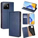 For Honor X60 GT 5G Gloss Oil Solid Color Magnetic Leather Phone Case(Blue)