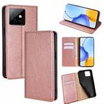For Honor X60 GT 5G Gloss Oil Solid Color Magnetic Leather Phone Case(Rose Gold)
