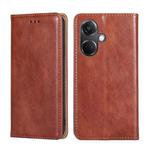 For OnePlus Nord CE3 5G Gloss Oil Solid Color Magnetic Leather Phone Case(Brown)