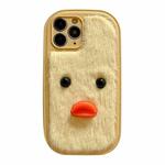 For iPhone 11 Pro Max Plush Black Eyes Duck TPU Phone Case(Yellow)