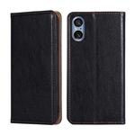 For Sony Xperia 5 V Gloss Oil Solid Color Magnetic Leather Phone Case(Black)