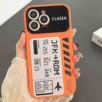 For iPhone 15 Pro Max Ticket Pattern Large Window TPU Phone Case(Orange)