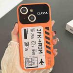 For iPhone 15 Plus Ticket Pattern Large Window TPU Phone Case(Orange)