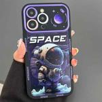 For iPhone 15 Pro Max Astronaut Pattern Large Window TPU Phone Case(Purple)