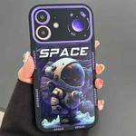 For iPhone 12 Astronaut Pattern Large Window TPU Phone Case(Purple)