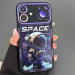 For iPhone 11 Astronaut Pattern Large Window TPU Phone Case(Purple)