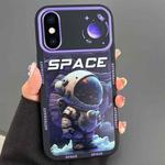 For iPhone X / XS Astronaut Pattern Large Window TPU Phone Case(Purple)
