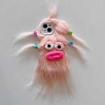 For iPhone 14 Tied Hairstyle Plush Monster TPU Phone Case(Pink)