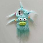 For iPhone 12 Tied Hairstyle Plush Monster TPU Phone Case(Green)