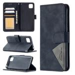 For Huawei Y5p Rhombus Texture Magnetic Buckle Horizontal Flip Leather Case with Holder & Card Slots & Wallet & Photo Frame(Black)