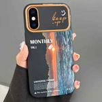 For iPhone XS Max Scenery Pattern Large Window TPU Phone Case(Black Sea Sunrise)