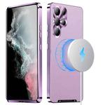 For Samsung Galaxy S22 Ultra 5G MagSafe Magnetic Plain Metal Phone Case(Purple)