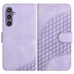 For Samsung Galaxy S23 FE 5G YX0060 Elephant Head Embossed Phone Leather Case with Lanyard(Light Purple)