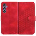 For Samsung Galaxy S23 FE 5G YX0060 Elephant Head Embossed Phone Leather Case with Lanyard(Red)