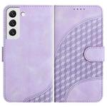 For Samsung Galaxy S22 5G YX0060 Elephant Head Embossed Phone Leather Case with Lanyard(Light Purple)