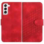 For Samsung Galaxy S21 5G YX0060 Elephant Head Embossed Phone Leather Case with Lanyard(Red)