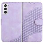 For Samsung Galaxy S21+ 5G YX0060 Elephant Head Embossed Phone Leather Case with Lanyard(Light Purple)