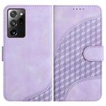 For Samsung Galaxy Note20 Ultra YX0060 Elephant Head Embossed Phone Leather Case with Lanyard(Light Purple)