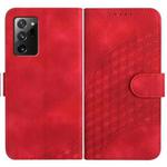 For Samsung Galaxy Note20 YX0060 Elephant Head Embossed Phone Leather Case with Lanyard(Red)