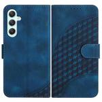 For Samsung Galaxy A35 YX0060 Elephant Head Embossed Phone Leather Case with Lanyard(Royal Blue)
