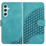 For Samsung Galaxy A35 YX0060 Elephant Head Embossed Phone Leather Case with Lanyard(Light Blue)