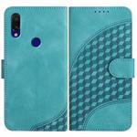 For Xiaomi Redmi 7 YX0060 Elephant Head Embossed Phone Leather Case with Lanyard(Light Blue)