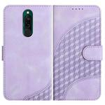 For Xiaomi Redmi 8 YX0060 Elephant Head Embossed Phone Leather Case with Lanyard(Light Purple)