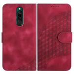 For Xiaomi Redmi 8 YX0060 Elephant Head Embossed Phone Leather Case with Lanyard(Rose Red)