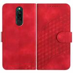 For Xiaomi Redmi 8 YX0060 Elephant Head Embossed Phone Leather Case with Lanyard(Red)