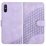 For Xiaomi Redmi 9A/9AT/9i YX0060 Elephant Head Embossed Phone Leather Case with Lanyard(Light Purple)