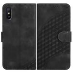 For Xiaomi Redmi 9A/9AT/9i YX0060 Elephant Head Embossed Phone Leather Case with Lanyard(Black)