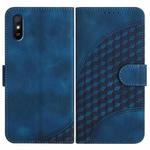 For Xiaomi Redmi 9A/9AT/9i YX0060 Elephant Head Embossed Phone Leather Case with Lanyard(Royal Blue)