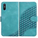 For Xiaomi Redmi 9A/9AT/9i YX0060 Elephant Head Embossed Phone Leather Case with Lanyard(Light Blue)