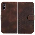 For Xiaomi Redmi 9A/9AT/9i YX0060 Elephant Head Embossed Phone Leather Case with Lanyard(Coffee)