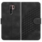 For Xiaomi Redmi 9/9 Prime/Poco M2 YX0060 Elephant Head Embossed Phone Leather Case with Lanyard(Black)