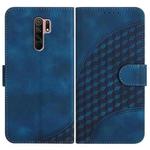 For Xiaomi Redmi 9/9 Prime/Poco M2 YX0060 Elephant Head Embossed Phone Leather Case with Lanyard(Royal Blue)