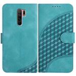 For Xiaomi Redmi 9/9 Prime/Poco M2 YX0060 Elephant Head Embossed Phone Leather Case with Lanyard(Light Blue)