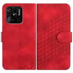 For For Xiaomi Redmi 10C 4G Global/10 India YX0060 Elephant Head Embossed Phone Leather Case with Lanyard(Red)
