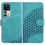 For Xiaomi Redmi K50 Ultra/12T/12T Pro YX0060 Elephant Head Embossed Phone Leather Case with Lanyard(Light Blue)