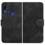 For Xiaomi Redmi Note 7/7 Pro YX0060 Elephant Head Embossed Phone Leather Case with Lanyard(Black)
