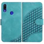 For Xiaomi Redmi Note 7/7 Pro YX0060 Elephant Head Embossed Phone Leather Case with Lanyard(Light Blue)