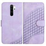 For Xiaomi Redmi Note 8 Pro YX0060 Elephant Head Embossed Phone Leather Case with Lanyard(Light Purple)