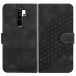 For Xiaomi Redmi Note 8 Pro YX0060 Elephant Head Embossed Phone Leather Case with Lanyard(Black)