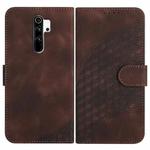 For Xiaomi Redmi Note 8 Pro YX0060 Elephant Head Embossed Phone Leather Case with Lanyard(Coffee)