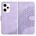 For Xiaomi Redmi Note 12 Pro+ Global YX0060 Elephant Head Embossed Phone Leather Case with Lanyard(Light Purple)