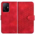 For Xiaomi 11T/11T Pro YX0060 Elephant Head Embossed Phone Leather Case with Lanyard(Red)